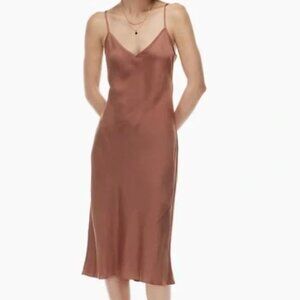 ARITZIA Wilfred Free Christine satin slip midi dress